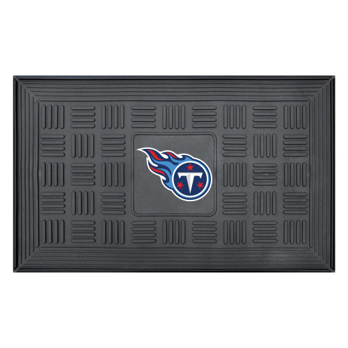 19.5" x 31.25" Black and Blue NFL Tennessee Titans 3-D Team Medallion Doormat