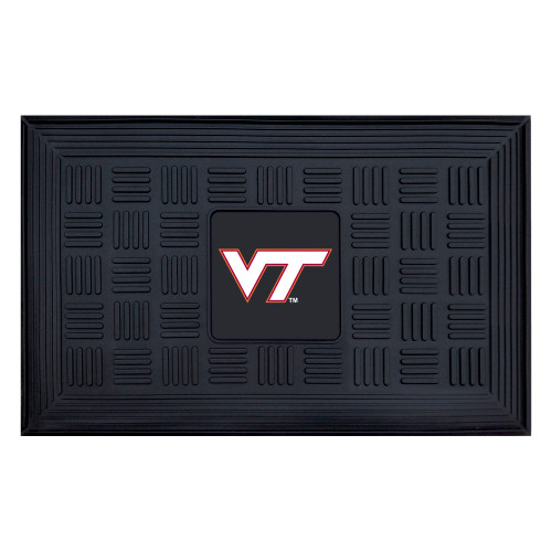 19.5" x 31.25" Black and White NCAA Virginia Tech Hokies Outdoor Door Mat