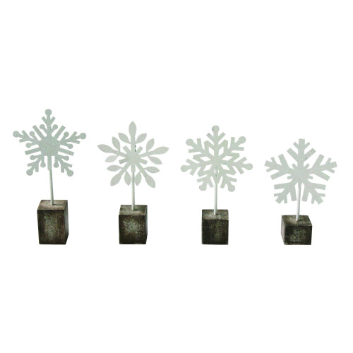 Set of 4 White Photo Holder Christmas Decor 7"