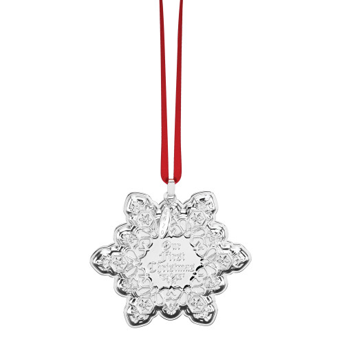 3.25" Silver and Red Holiday Accessories and Gift Collections 2020 Our First Christmas Snowflake Ornament