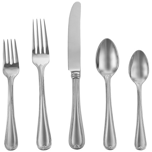Set of 5 Silver Decorative Vintage Jewel Frosted Place Setting, 9.25"
