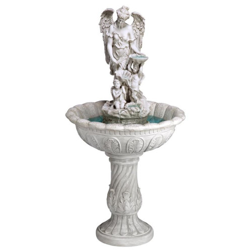 45" Ivory and Gray Heavenly Moments Angel Fountain Outdoor Garden Statue