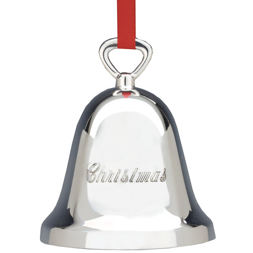 3.75" Silver and Red Metallic Christmas Decorative Bell