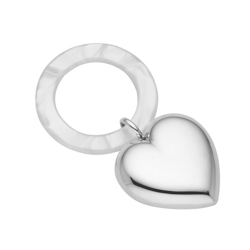 6.25" Classic Silver Heart Silverplate Rattle