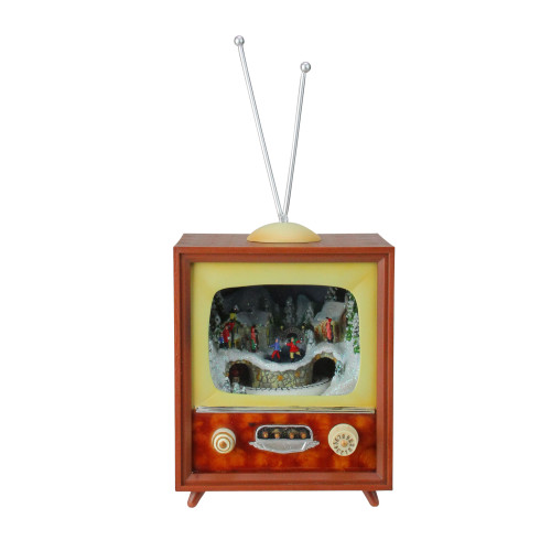 10" Musical Retro Christmas Television Figure Decoration
