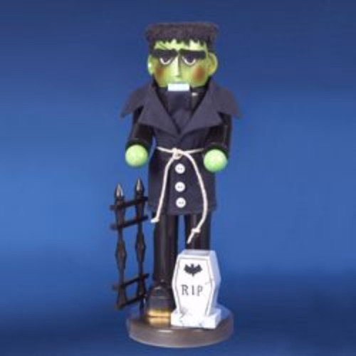 16.5" Black and White Authentic Steinbach Frankenstein Monster Halloween Nutcracker