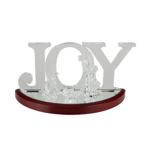 12.25" White Lighted Holy Family Ice Joy Nativity Christmas Tabletop Decor