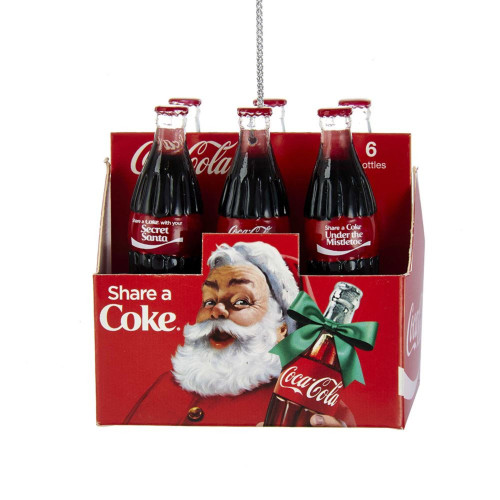 Club Pack of 12 Red and White "Share A Coke" 6-Pack Bottles Ornaments 2.75"