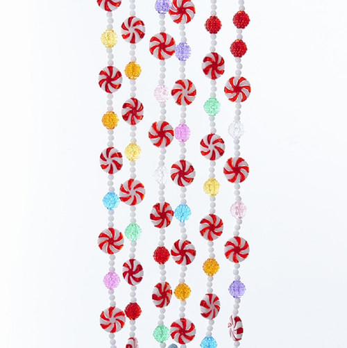 Club Pack of 12 Vibrantly Colored Candy Garlands with Peppermint Rounds 9'