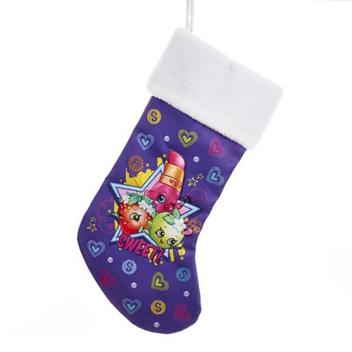 Pack of 4 Vibrantly Colored Shopkins Printed Stocking Ornaments Holiday Decorations 19”