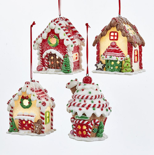 Club Pack of 12 Vibrantly Colored Gingerbread LED House Tabletop Ornaments 3”
