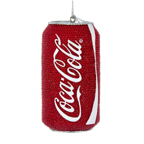 Club Pack of 12 Red and White Glittered Coca-Cola Can Ornaments 3"