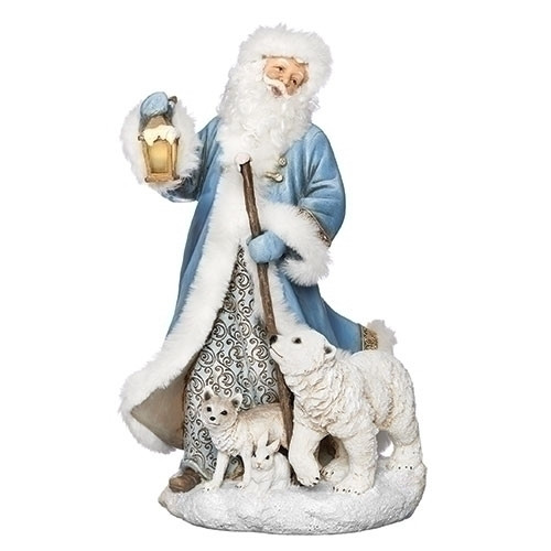 10.5" LED Santa with Polar Animals Battery Operated Christmas Figurine