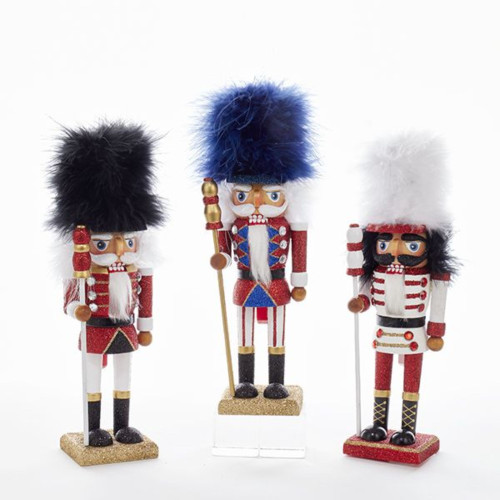 Pack of 3 Vibrantly Colored Whimsical Hollywood Soldier Nutcrackers 11”