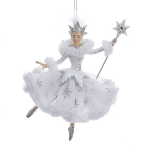 Pack of 6 Ballet Dancing Snow Queen Ballerina Hanging Ornaments 6.75"