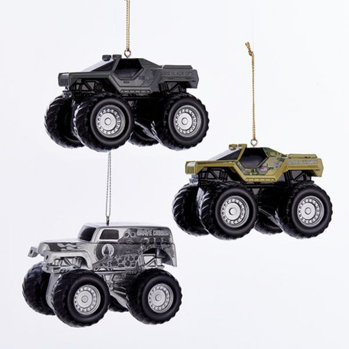 Pack of 24 Vibrantly Colored Decorative Monster Jam Ornaments 2.75"