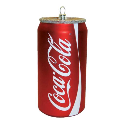 Pack of 6 Life-Sized Glass Coca-Cola Can Christmas Ornaments 4.75"
