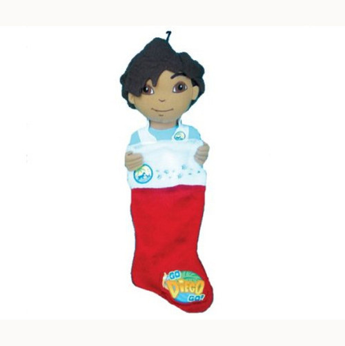 Set of 4 Red and White Colored Dora "Go Diego Go!" Plush Head Christmas Stockings 22"