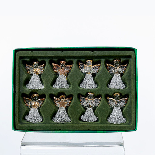 Club Pack of 48 Clear and Gold Glass Angel Religious Christmas Ornaments 1.5"