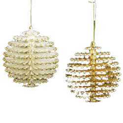Pack of 12 Seasons of Elegance Silver and Gold Pinecone Ball Christmas Ornaments