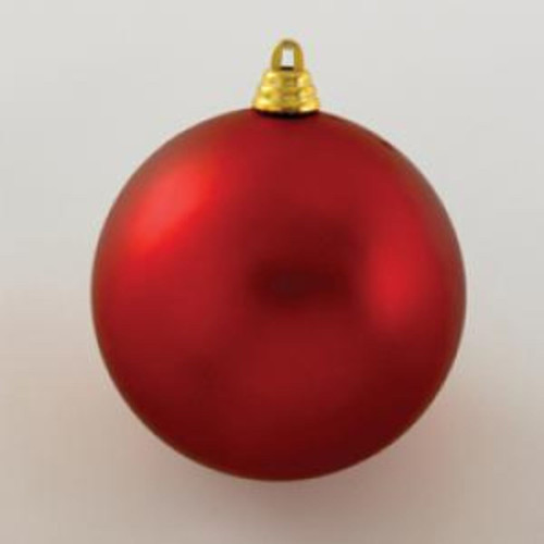 Pack of 24 Matte Red Shatterproof Perma-Cap Christmas Ball Ornaments 6" (150mm)