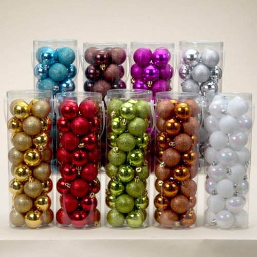 Pack of 384 Shiny & Glitter Multi-Color Shatterproof Christmas Ball Ornaments 2"