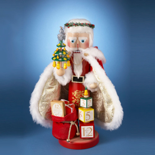 17" Authentic Steinbach Santa 12 Days of Christmas Musical Nutcracker #ES1941