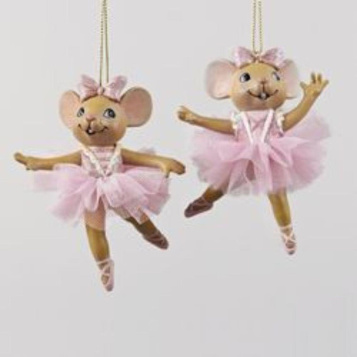 Pack of 12 Adorable Ballerina Mice in Pink Tutus Christmas Ornaments 4"
