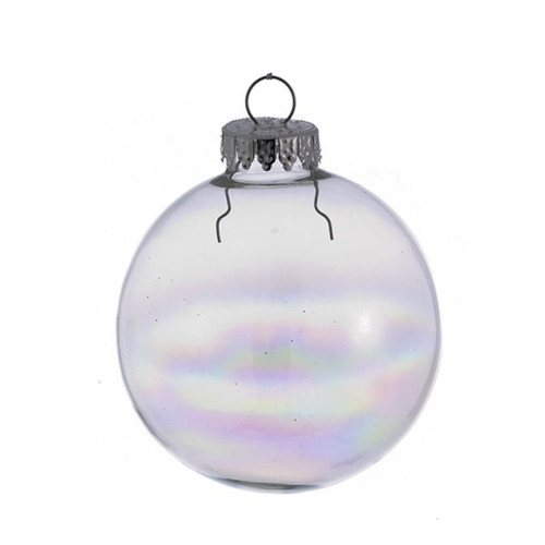 Club Pack of 36 Clear Iridescent Glass Ball Christmas Ornaments 2.5"