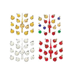 Club Pack of 360 Multi-Color Mini Glass Ball and Tree Topper Christmas Ornaments 1"