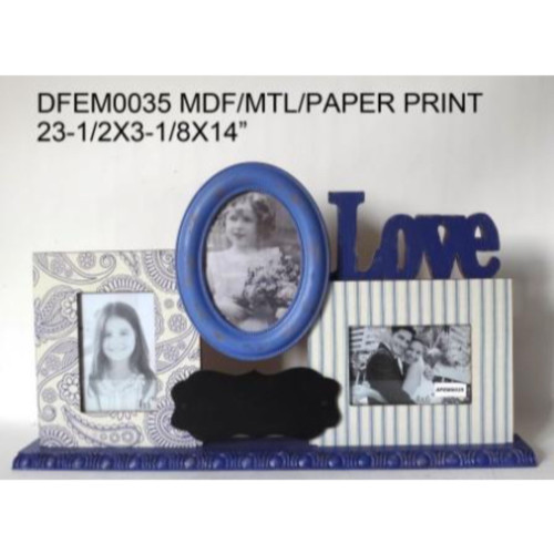 23.5" White, Blue, and Black Multi Frame Table Topper