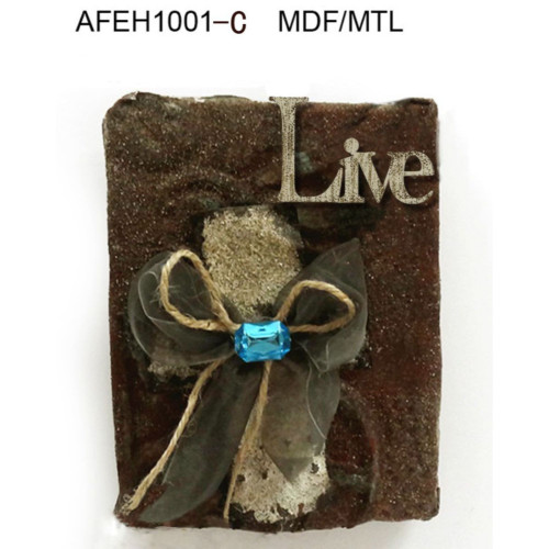 11.25" Brown and Blue Book Shaped Tabletop Decor