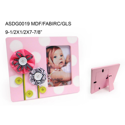 9.5" Pink and White Rectangular Contemporary Flower Picture Frame