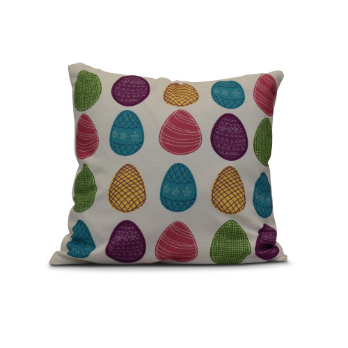 18" White Easter Comfortable Throw Pillow - Down Alternative Filler