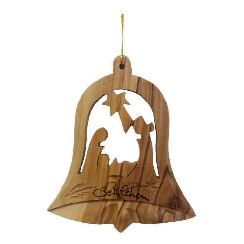 3" Brown Wooden Nativity Christmas Hanging Ornament