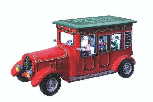 5.5" Red and Green Santa Station Wagon Car Christmas Table Decor