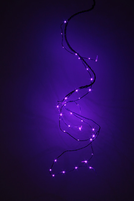 36 Purple LED Angel Tear Drop Branch Christmas Lights - 7 ft Black Wire - 30960066