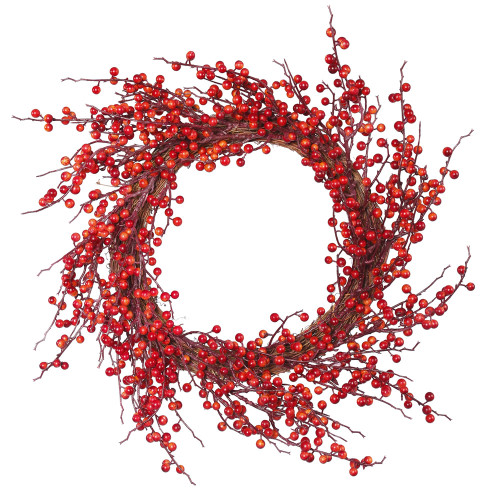 Red and Brown Wild Fall Berry Artificial Christmas Wreath - 26-Inch, Unlit - 31756987