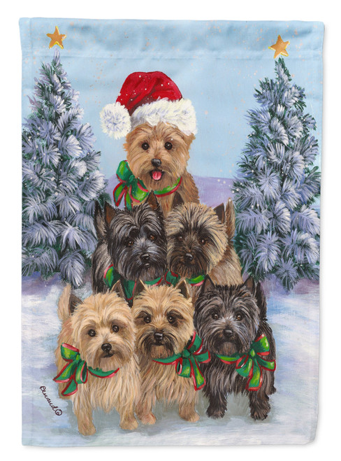 Caroline's Treasures PPP3051GF Cairn Terrier Christmas Family Tree Flag Garden Size , Small, multicolor