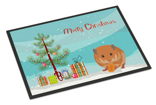 Teddy Bear Hamster Merry Christmas Door Mat, Indoor Rug or Outdoor Welcome Mat 18x27 Doormat CK4456MAT