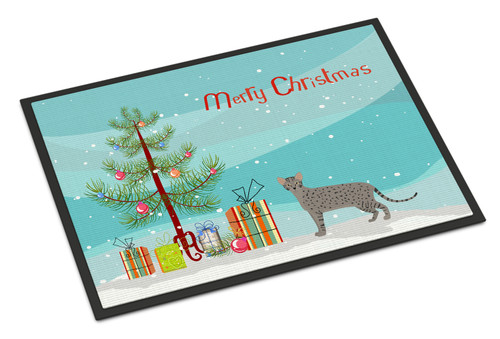 Safari #1 Cat Merry Christmas Door Mat, Indoor Rug or Outdoor Welcome Mat 24x36 Doormat CK4699JMAT