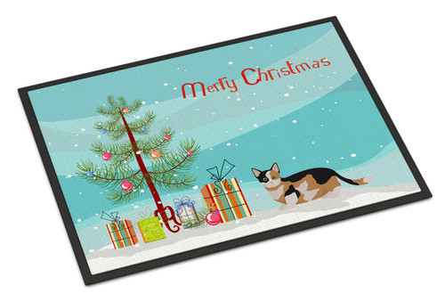 Munchkin Cat Merry Christmas Door Mat, Indoor Rug or Outdoor Welcome Mat 18x27 Doormat CK4656MAT