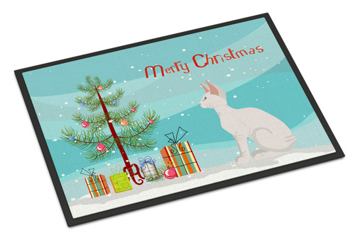Sphynx #3 Cat Merry Christmas Door Mat, Indoor Rug or Outdoor Welcome Mat 24x36 Doormat CK4802JMAT