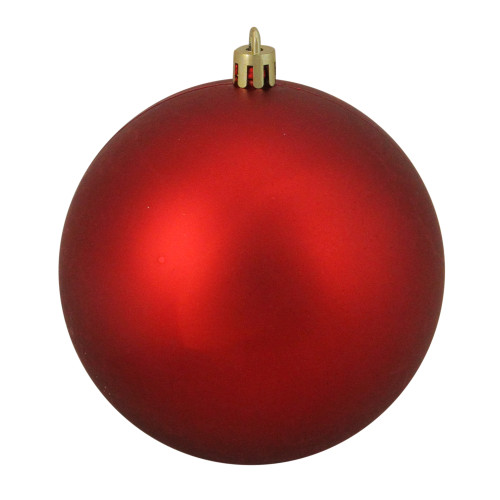 Matte Red Shatterproof Christmas Ball Ornament 4" (100mm)