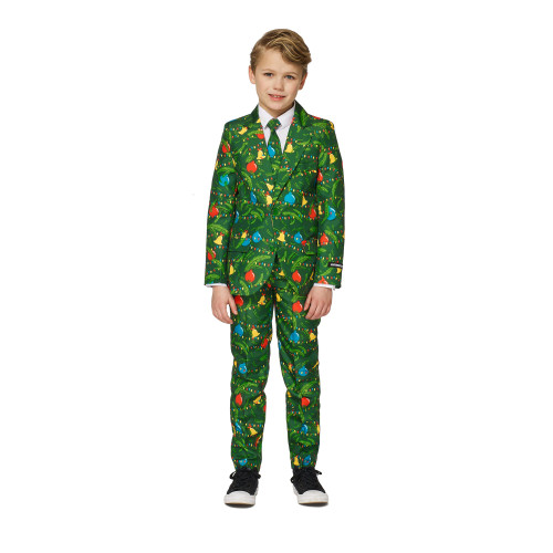 Green and Yellow Christmas Tree Themed Boy Child Suit - Large
