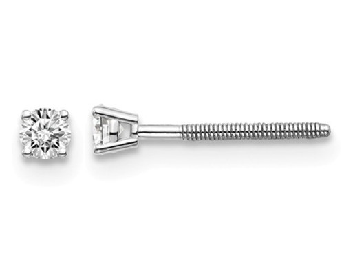 1/10 Carat (ctw SI3-I1, G-H-I) Diamond Solitaire Stud Earrings in 14K White Gold