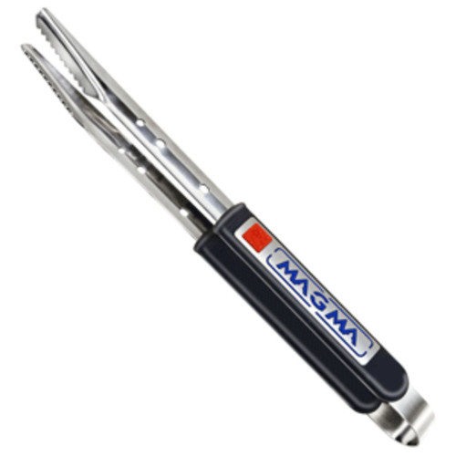 14" Metallic Silver Magma Traditional Telescoping Tongs