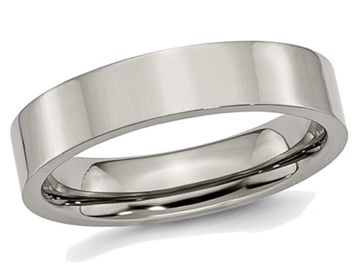 Ladies or Mens Chisel Titanium 5mm Comfort Fit Wedding Band Ring - 28QGG0155GF-6