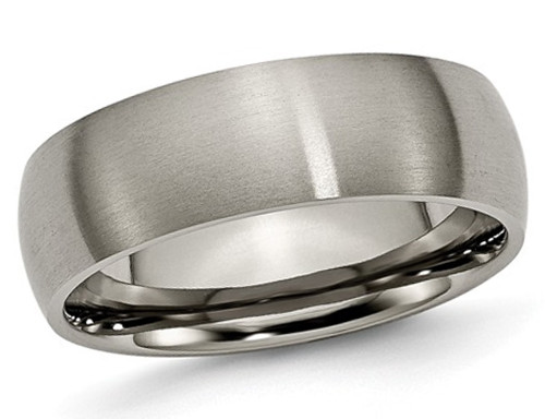 Mens Chisel 7mm Comfort Fit Brushed Titanium Wedding Band Ring - 28QGG0158GF-11.5