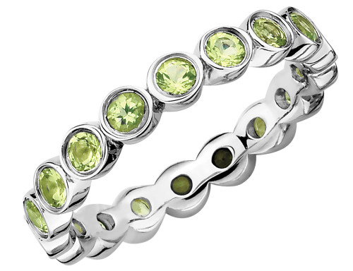 Green Peridot Ring 1.35 Carat (ctw) in Sterling Silver - 68QGG0393PD-10